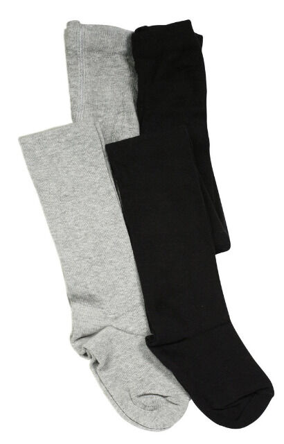 Kinder Baumwoll-Strumpfhosen in grau meliert-schwarz