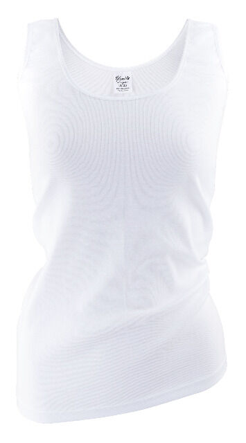 Yenita® Damen Unterhemd in weiss mit breiten Trägern - Doppelpack