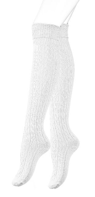 Vincent Creation® Damen Baumwoll-Stiefel-Kniestrümpfe mit Zopfmuster