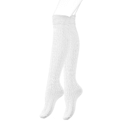 Vincent Creation® Damen Baumwoll-Stiefel-Kniestrümpfe mit Zopfmuster