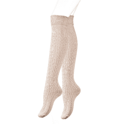 Vincent Creation® Damen Baumwoll-Stiefel-Kniestrümpfe mit Zopfmuster