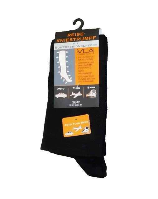 Stütz- und Reisekniestrümpfe mit Kompressionseffekt für Damen und Herren 