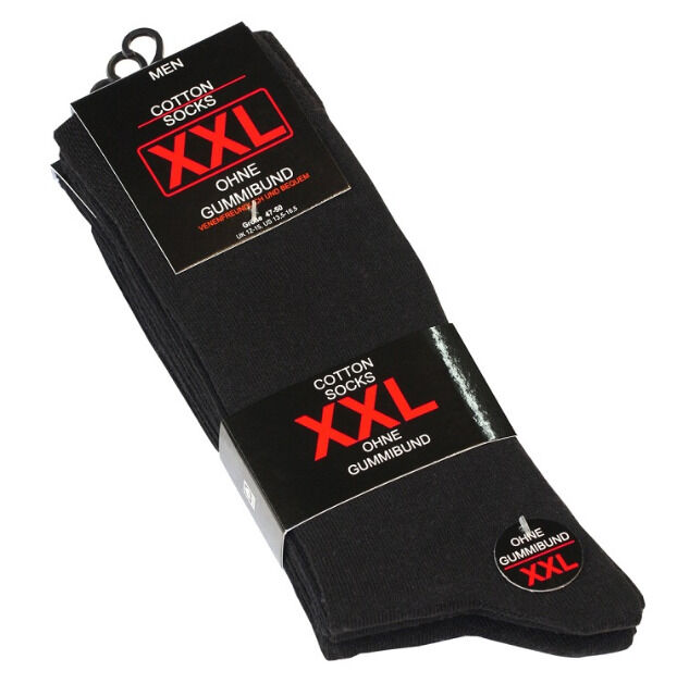Herren XXL Baumwoll-Socken in schwarz - Größe 47/50