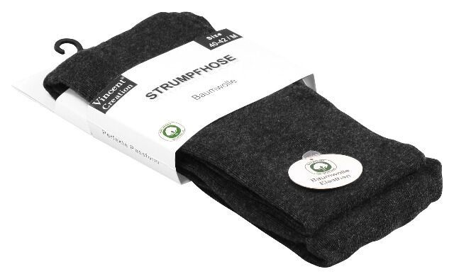 Yenita® hochwertige Damen Baumwoll-Strickstrumpfhosen in anthrazit