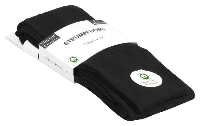 Yenita® high-quality women's cotton knitted tights in black