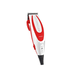 Haarschneidemaschine rot mit Kabel zum Haare schneiden Frisur Frisör Haarschnitt