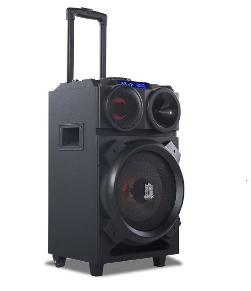GoClever Sound Club Master mobile Lautsprecher 100W mit Akku, LED u. DJ Mixer