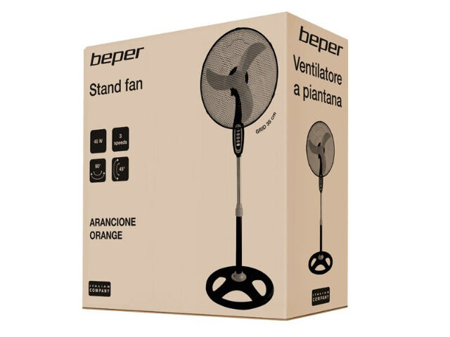 beper Standventilator in gelb mit 35cm Durchmesser Ventilator Kühlung Luft