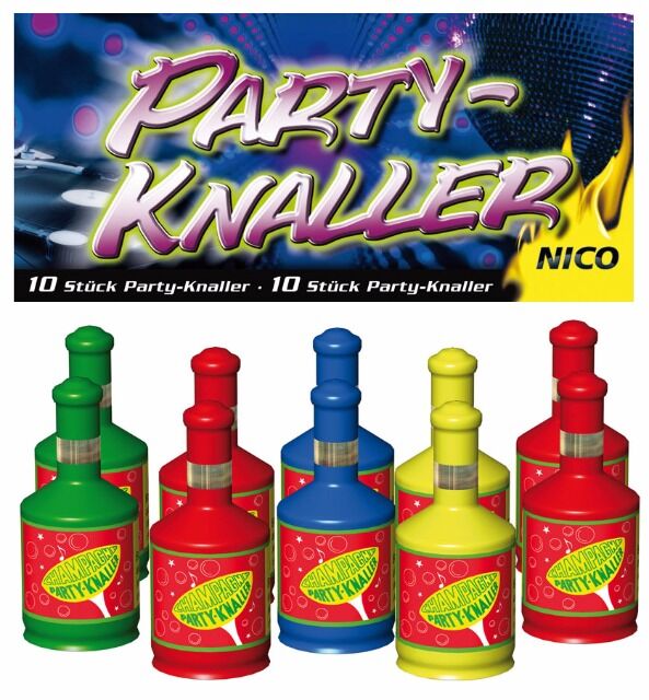 Party Popper, 10er Btl. f. Party, Feuerwerk Geburtstag Knaller, Silvester Feuerwerk