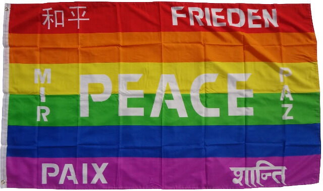 Flag Peace 7 languages 90 x 150 cm