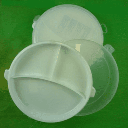 12-800389, Menüteller mit Deckel, für die Mikrowelle, 3-fach Unterteilt