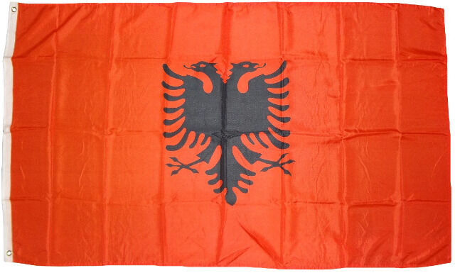 Flagge Fahne Albanien 250 x 150 cm mit 3 Ösen 100g/m² Stoffgewicht Hissfahne Hissflagge