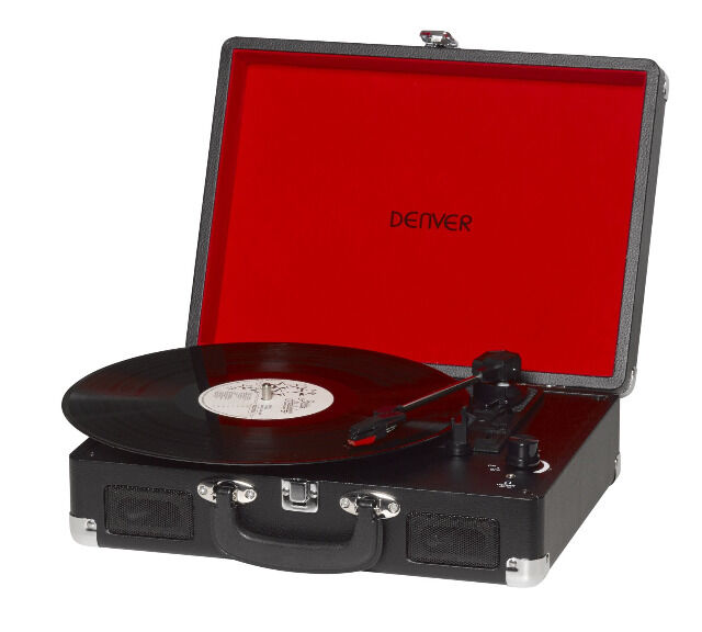 Denver VPL-120BlackMK2 portabler Plattenspieler mit USB Digitalisierungsfunktion