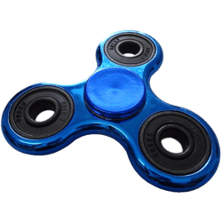 Fidget Finger Hand Spinner in 4 Farben: blau, grün, silber und gold - im Metallic Look mit Profi Kugellager Chrom Optik Glanzoptik Kreisel Chromoptik - SOFORT LIEFERBAR