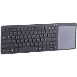 GeneralKeys Aluminium Mini-Multimedia-Funktastatur 2,4 GHz mit XXL Touchpad