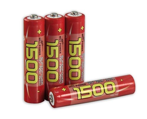 4 x McPower Micro Akku AAA 1,2V 1500mAh NiMH schnellladend Akkus Batterie Batterien