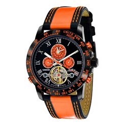 Zeitlos ZL-GBO-3 Gandor Race Herrenuhr Armbanduhr schwarz orange Uhr Herren Männer Mann Zeit Watch Clock