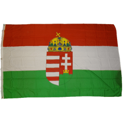 Flagge Ungarn mit Wappen 90 x 150 cm Fahne mit 2 Ösen 100g/m² Stoffgewicht