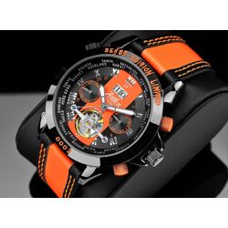 Zeitlos ZL-EB-10 BO Exzellent Beast Automatik Herrenuhr Armbanduhr schwarz orange