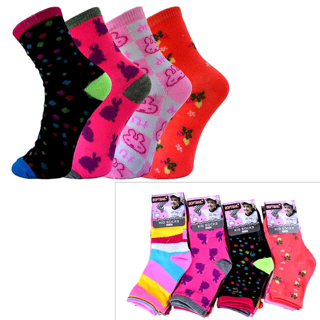 Mädchen Socken Baumwolle Mix Gr. 32-39 für 0,34 EUR