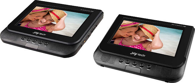 Jay-Tech 728K Kopfstützen Car Cinema Set 2 x 7 Zoll DVD Player + 2 x Bluetooth Kopfhörer