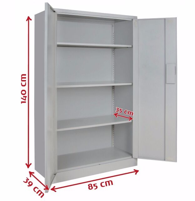 Spind Büroschrank Aktenschrank 140 x 85 x 39 cm