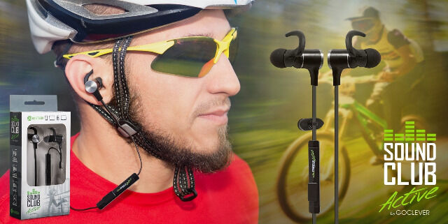 GoClever Sound Club Active Sport Bluetooth Kopfhörer Ohrhörer IPX4 mit Magnet