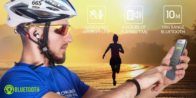 GoClever Sound Club Active Sport Bluetooth Kopfhörer Ohrhörer IPX4 mit Magnet
