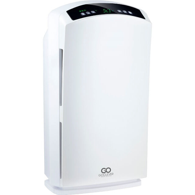 GoClever Cristal Air Pro Luftreiniger 60W bis 60m² mit 3-fach Filter HEPA Aktivkohle Luftaufbereiter Luft Luftreinigung Astma Staub Allergie Allergiker