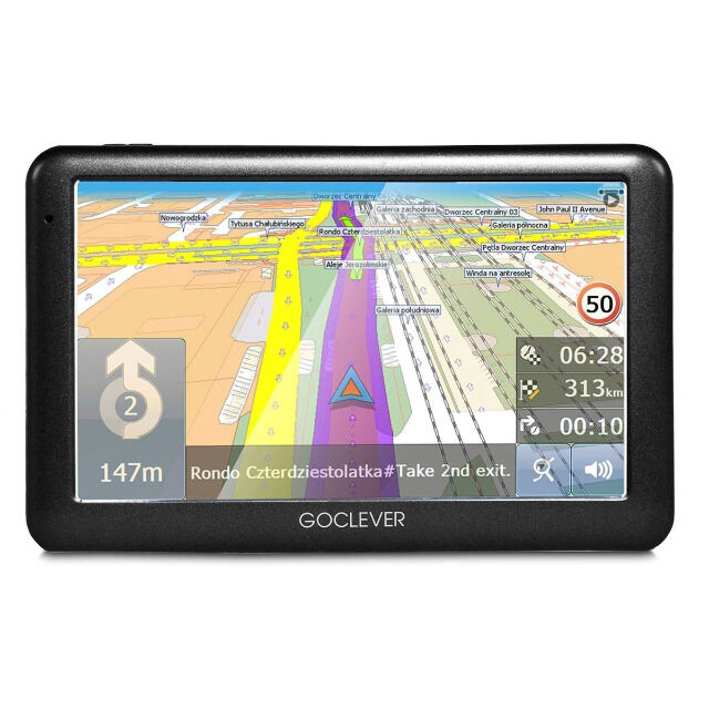 GoClever Navio 2 540 Navigationssystem mit Weltkarte 5 Zoll Navi 4GB Navigation Navigationsgerät GPS TMC Straßen Europa Welt Stau