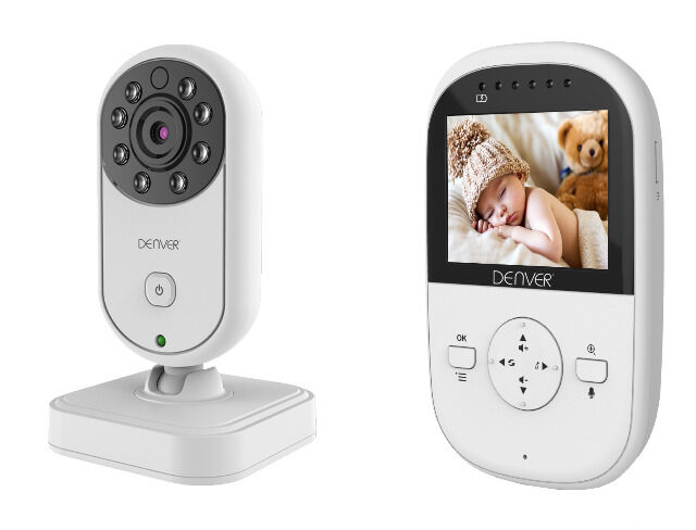 Denver BC-241 Wireless Babyphone mit Infrarot Kamera und LCD Monitor 2,4GHz Babyfon Baby Kind Kinderüberwachung Babyüberwachung Sicherheit Überwachungskamera Cam