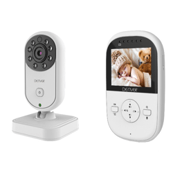 Denver BC-241 Wireless Babyphone mit Infrarot Kamera und LCD Monitor 2,4GHz Babyfon Baby Kind Kinderüberwachung Babyüberwachung Sicherheit Überwachungskamera Cam