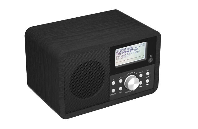 Denver IR-110 Internet WiFi DAB+ und FM RDS Radio aus Holz schwarz 2W RMS Internetradio Streaming Stream Musik Audio Wireless Netzwerk