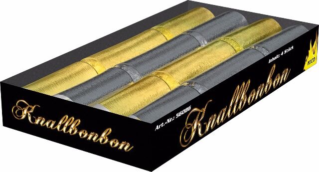 Knallbonbon 18 cm, 4er Set Tischfeuerwerk f Silvester