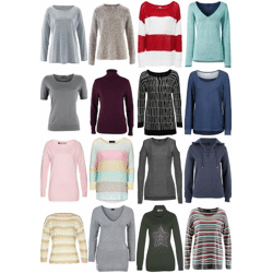 Damen Herbst Winter Bekleidung Mix - Strick Pullover Sweater Langarm Shirts etc