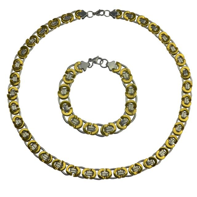 Flache Panzerkette + Flachepanzerarmband Königskette High End High Tech