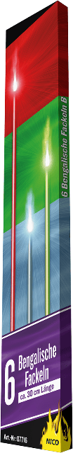 Bengalische Fackeln B, 6er Schtl. 30 cm Feuerwerk