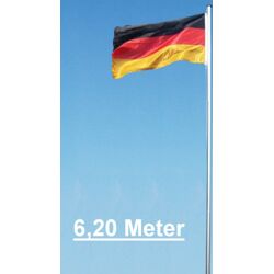 Alu-Fahnenmast Aluminiumfahnenmast mit Deutschlandfahne 6,20 Meter Alumast