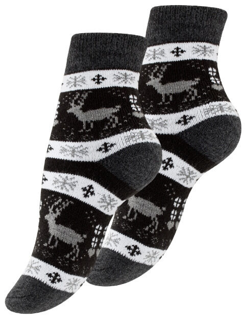 yenita® Damen Thermosocken mit Rentiermotiv und Geschenkschleife