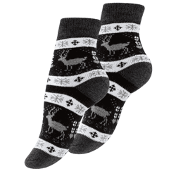 yenita® Damen Thermosocken mit Rentiermotiv und Geschenkschleife