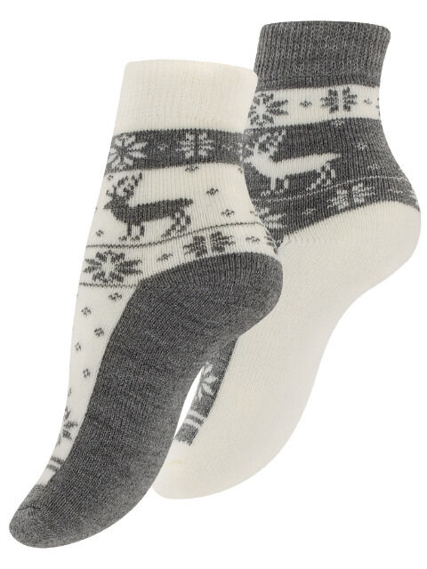 yenita® Damen Thermosocken mit Rentiermotiv und Geschenkschleife