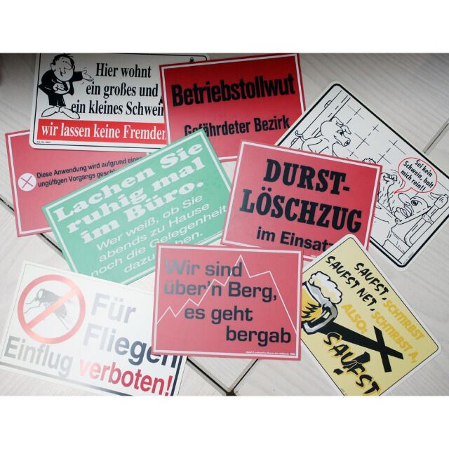 Schild Spaßschilder versch. Größen Schilder Wurfmaterial