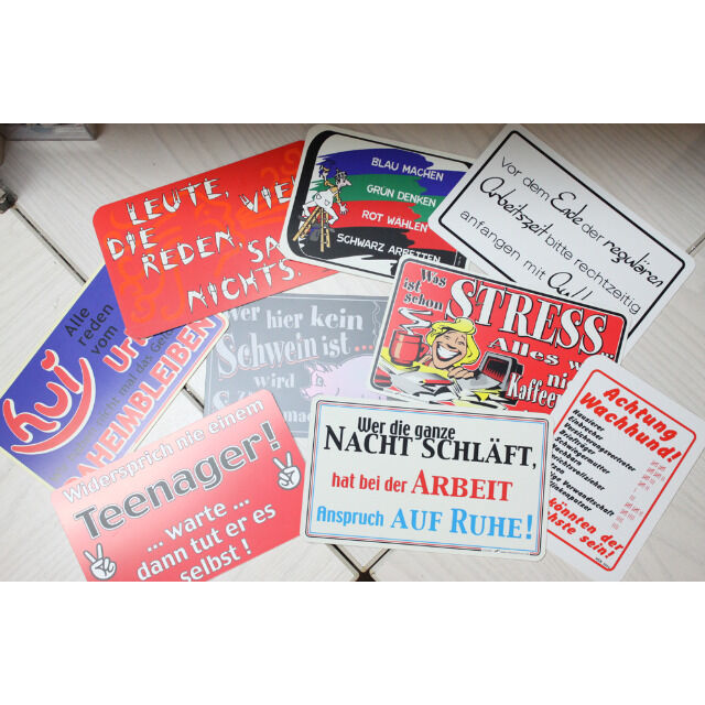 Schild Spaßschilder versch. Größen Schilder Wurfmaterial