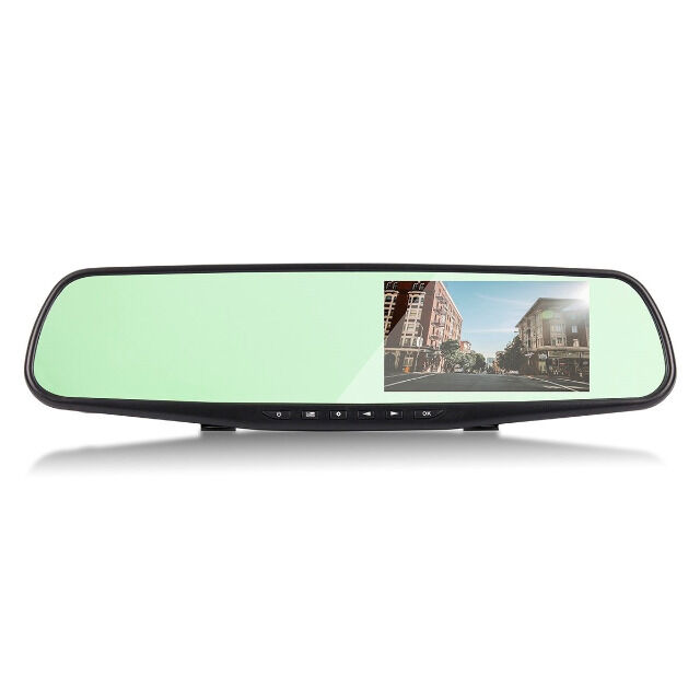 GoClever Einparkhilfe HD Rückspiegel Dashcam mit G-Sensor, Display & Rückfahrkamera Autokamera Kamera Cam Parken Parkhilfe Rückfahrwarner Rückfahrhilfe Auto KfZ Wohnmobil Spiegel Monitor