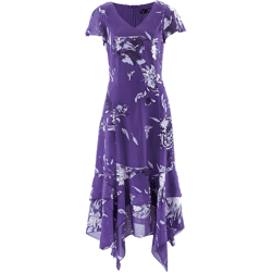 Separate women's dress with a lace hem and floral print