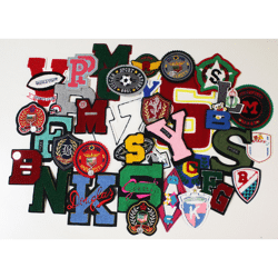 Set 15 x Chenille Aufnaeher Rueckenaufnaeher + kleinere Sport Motive