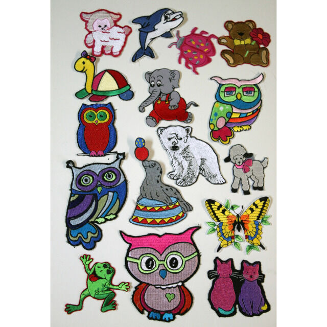 Set 16 x Aufnaeher Kinder Motive