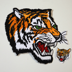 2er Set Aufnaeher Rueckenaufnaeher Tiger 24 cm + kleiner Tiger