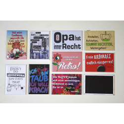 Set 10 x Magnet Magnete 7,5 x 5,5 cm witzige Sprueche