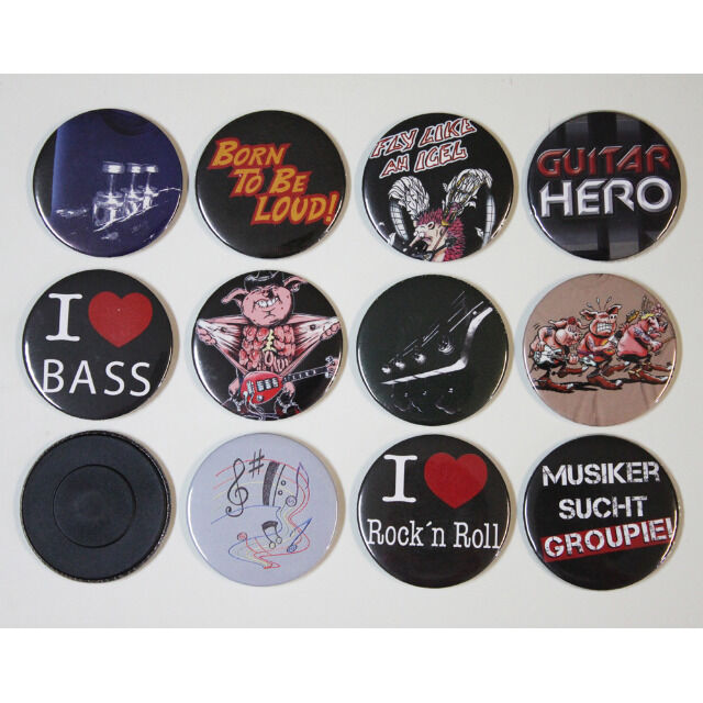Set 12 x Magnet Button Magnete auch ROCK YOU© Music Motive
